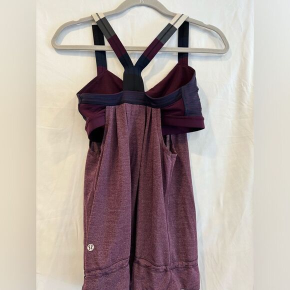 Lululemon Rest Less Tank in Heathered Plum/Hyper Stripe - Picture 3 of 4